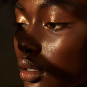 Capture a high-definition, slow-motion close-up of flawless, glo...