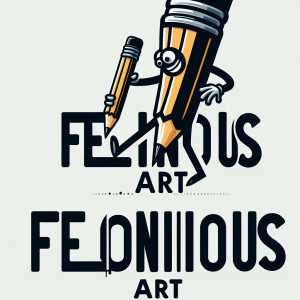 A pencil robbing a marker for his artwork, saying FeloniousArt