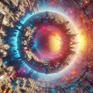 Generate an 8K resolution 3D rendering of a futuristic hollow Ea...