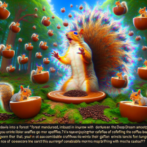 In a DEEPDREAM forest, home of the Squirrelbean Café where an ar...
