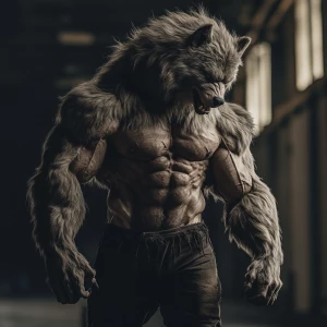 Lycan hairymuscles showing off full body view
