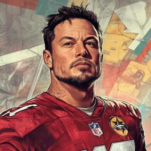 Elon Musk NFL player, gta art style