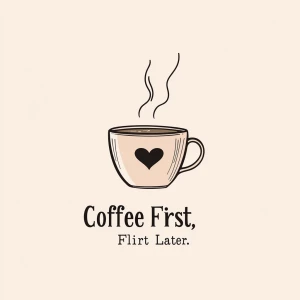 Concept: Playful and flirtatious coffee humor with a stylish twi...