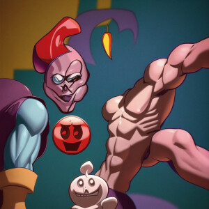 A photorealistic scene from a live action Billy and Mandy Show S...