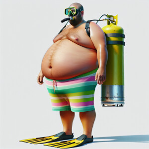 Create a hyper realistic image of a shirtless  man with a large...