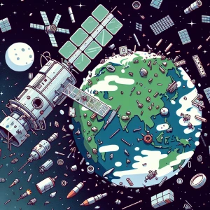 space debris orbiting the earth
