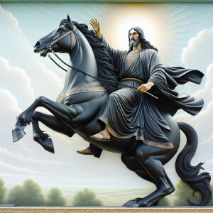Jesus on black horse