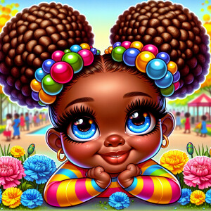 A cartoon-style digital illustration of a young African-American...