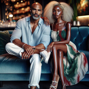 Create a vivid description of an attractive African-American cou...