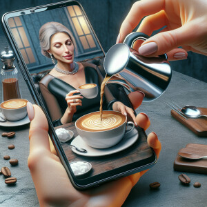 Generate an image of a realistically proportioned hand holding a...