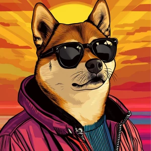 MEME DOGE in GTA art style — Say hello — in the style of a Grand...