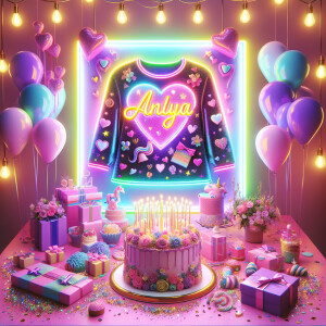 Create a festive and vibrant image for ANLYA'Sbirthday celebrati...