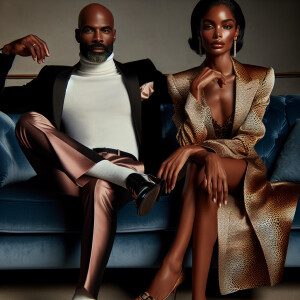 Create a vivid description of an attractive African-American cou...