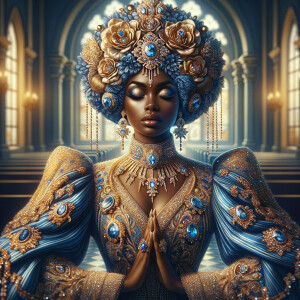 Create an illustration that embodies spirituality and a deep con...