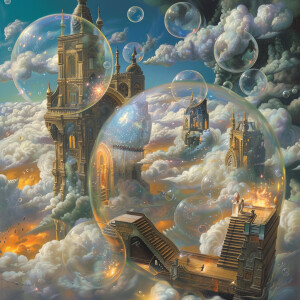 Imagine a surreal dream where you enter a realm of diverse unive...