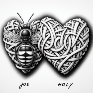 Generate an image featuring a pair of hearts intertwined symboli...