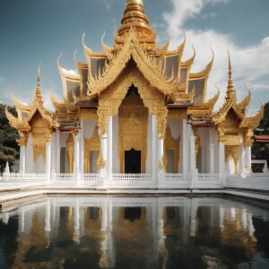 Elaborate from the previous design. White wall and gold ornament...