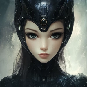 Alien girl in Advertisment art style