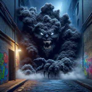 a hyperrealistic, cinematic image of a macabre vampire-goblin ma...