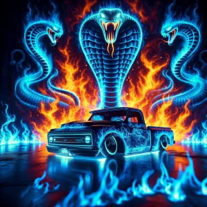 create an image depicts a striking and vibrant digital art style...