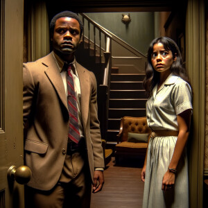 "Create a scene depicting the twenty-third frame in the corridor...