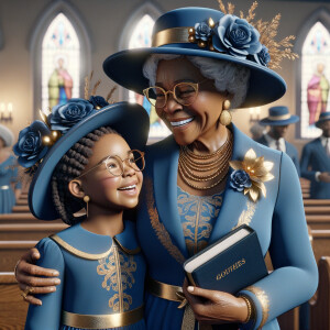 Adjust the 3-D realistic image to depict the African-American gr...