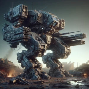 Create a highly detailed and realistic image of a futuristic war...