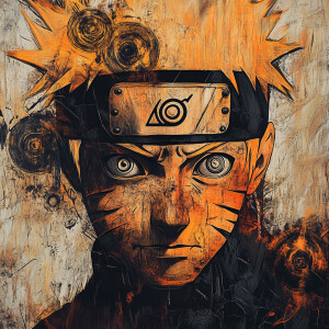 Naruto uzumaki portrait in the style of Otto Dix