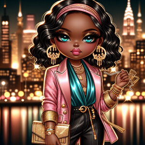 Create a chic and elegant digital illustration showcasing a conf...