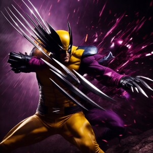 Depict Wolverine in a dynamic, intense battle with Magneto, show...