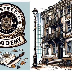 Create a comic book style drawing or image showing the entrance...
