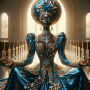 Create an illustration that embodies spirituality and a deep con...