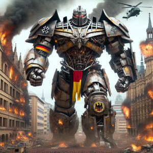 German as a transformer character, Teutonic knight armor, nation...