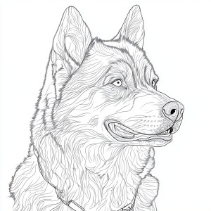Generate a coloring book-style image in hyper realistic style fe...