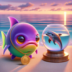 Realistic
Ocean
Cute Purple neon green piranha with no teeth....