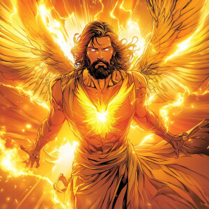 Uncanny X-Men issue 101 cover, but with Jesus as the Phoenix