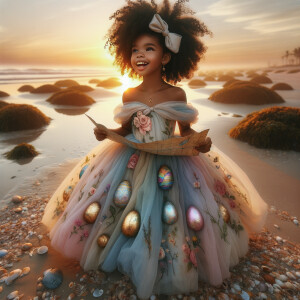 Envision a digital illustration depicting a joyful African Ameri...