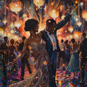 Cartoon illustration  In a whirlwind of dazzling movement and en...