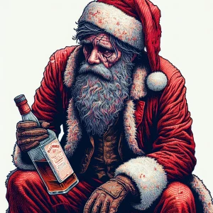 immaculately detailed and desiged vibrant santa claus with a dir...