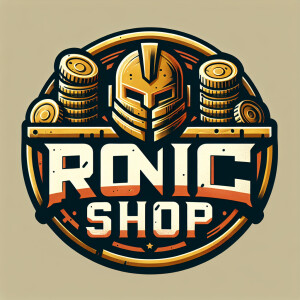 Сделай лого из надписи R O N I N UC SHOP с монетами из игры PUBG...