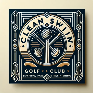 Design an Art Deco-inspired logo for 'Clean Swing' that embodies...