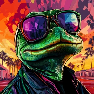 MEME PEPE in GTA art style — — in the style of a Grand Theft Au...
