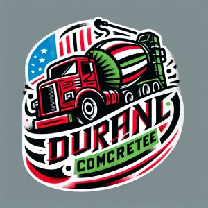 Design a logo for [[[Duran Concrete]]] featuring bold red green...