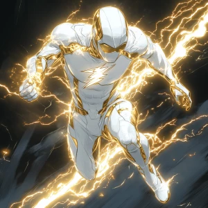 Create an ANSI art depiction of Godspeed, the DC Comics characte...