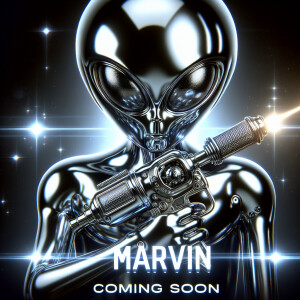 Prompt: Create a shiny, reflective, mirrored chrome image of Mar...