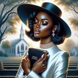 Render an airbrush oil painting of an African American woman wit...