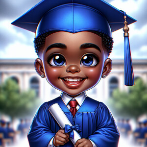 "Create a realistic airbrushed illustration of a joyful African...