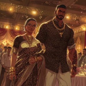 Realism .a  attractive gujarati mother in law in her 40s wearing...