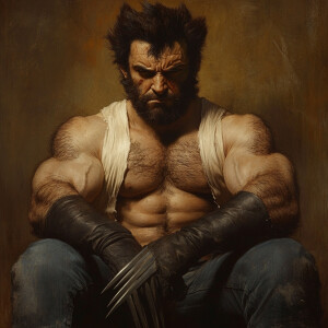 The wolverine  in the style of Ingres (Jean-Auguste-Dominique) 9...
