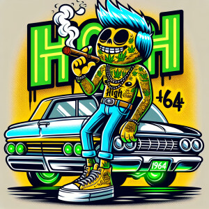 design t-shirt in cartoon character with bart Simpson smoking a...